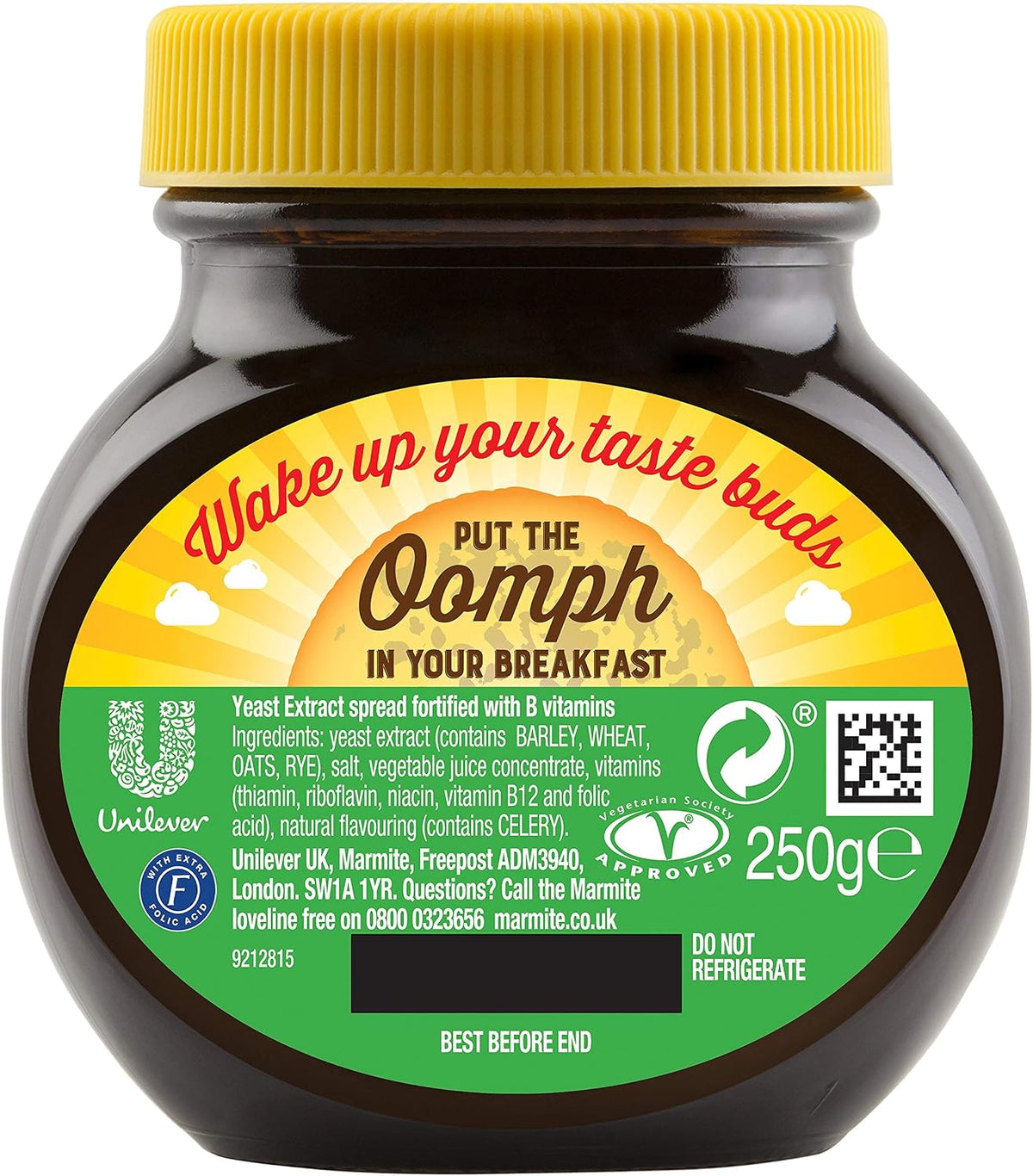 Marmite savory spread jar top lid angle view