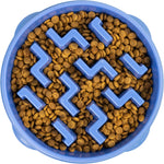 Outward Hound Fun Feeder Slo Bowl front view in blue