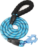 GEIT 2/4/5/6FT Dog Leash, Heavy Duty Rope Leashes, Reflective Nylon Pet Lead with Aluminum Quick Release/Locking Tactical Frog Clip for Small Medium and Large Dogs, Black, 1/2 inch - Image 10