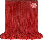 YAXINRUI 12 PCS Red Bead Necklaces, Christmas Mardi Gras Bead Necklaces, Red Valentine Necklace, 33 Inch 7 mm Round Beaded Necklaces for Mardi Gras Christmas Valentine Festive Events, Party Favors - Image 14