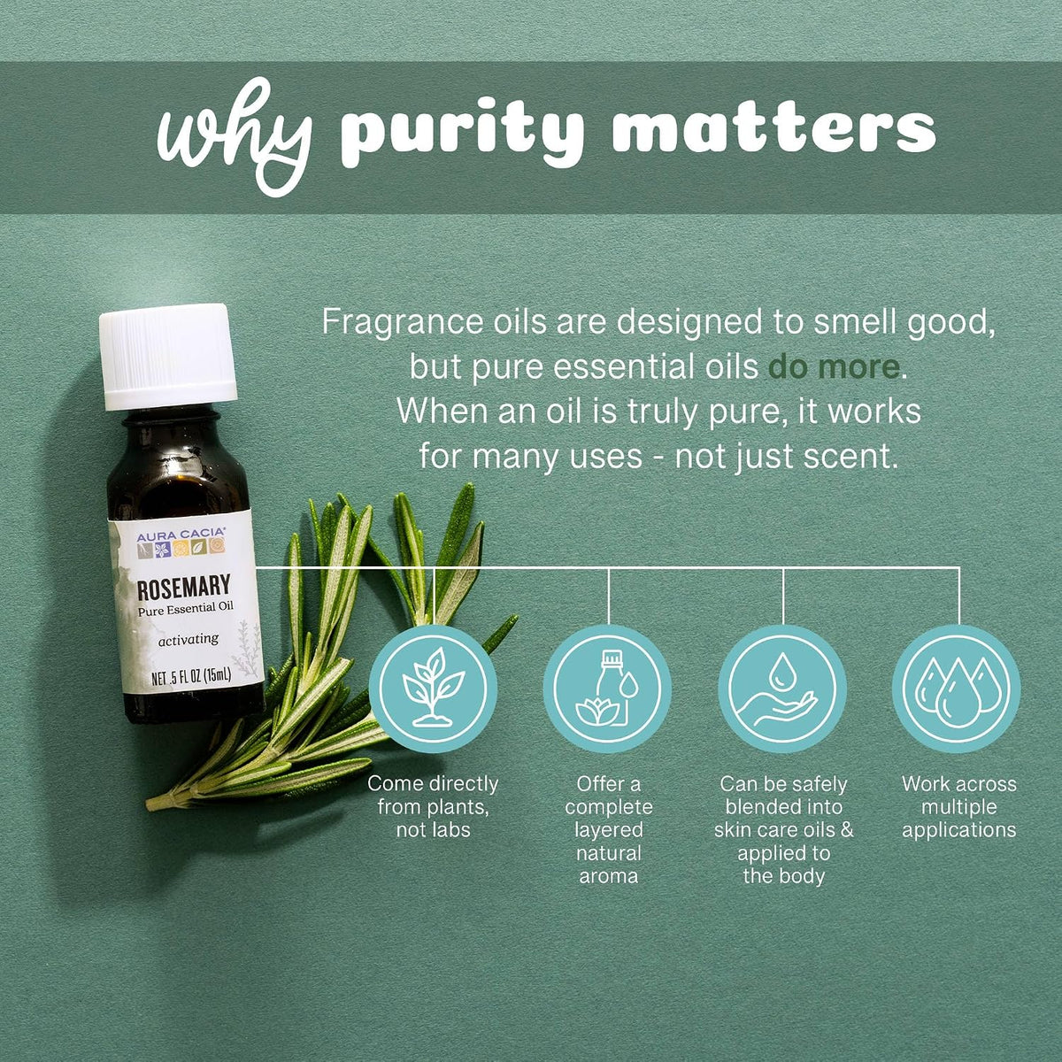Aura Cacia rosemary essential oil dropper closeup