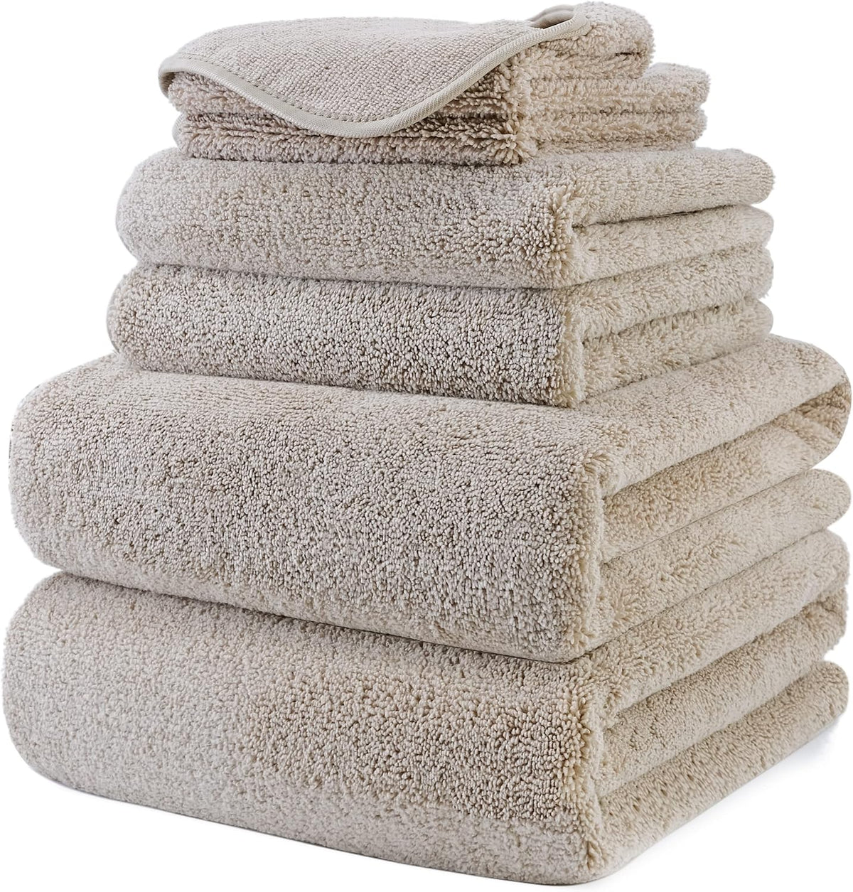 POLYTE 410 GSM Poly Blend Microfiber Quick Dry Bath Towel Set of 6 Pieces | 2-Body Towels, 2-Hand Towels, 2-Wash cloths, Oversize, Lint Free - Image 9