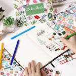 Vondafe monthly planner stickers layout showing festival and holiday themes