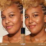 Milani foundation bottle side profile showing product information