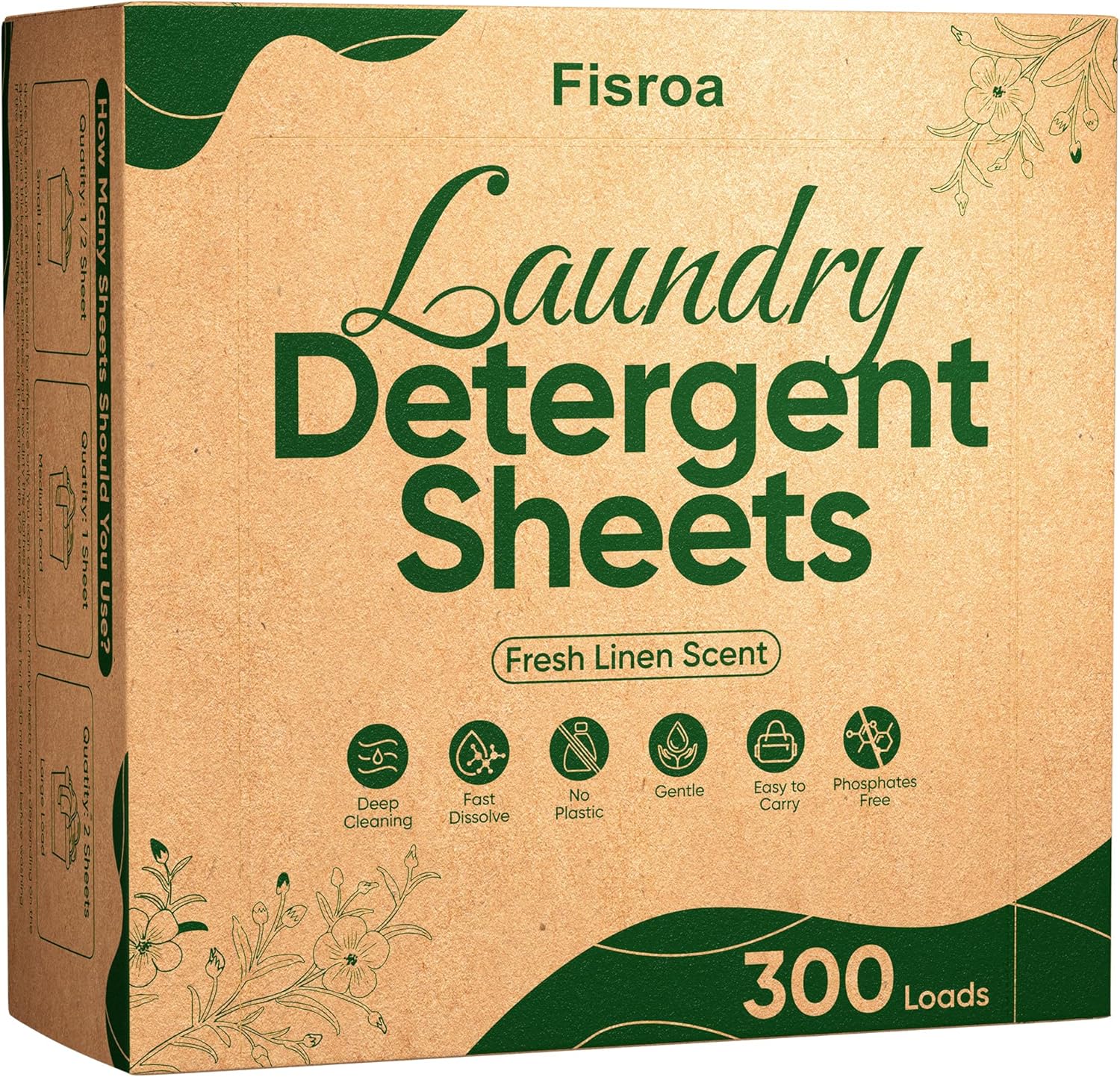 Fisroa travel laundry detergent sheets front view eco friendly washing strips