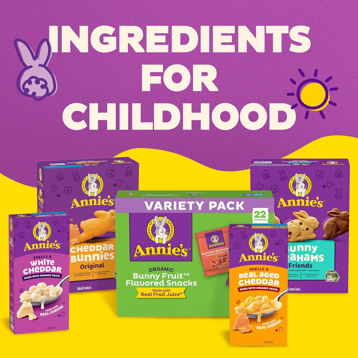 Kids lunchbox with Annie's organic berry patch snack pouch.