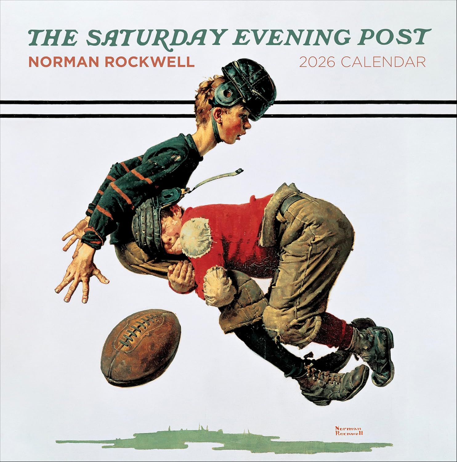 Wall Calendar 2026, Norman Rockwell: The Saturday Evening Post Art, 12 Months, Large Grid Design Featuring 12 Artworks - Image 1