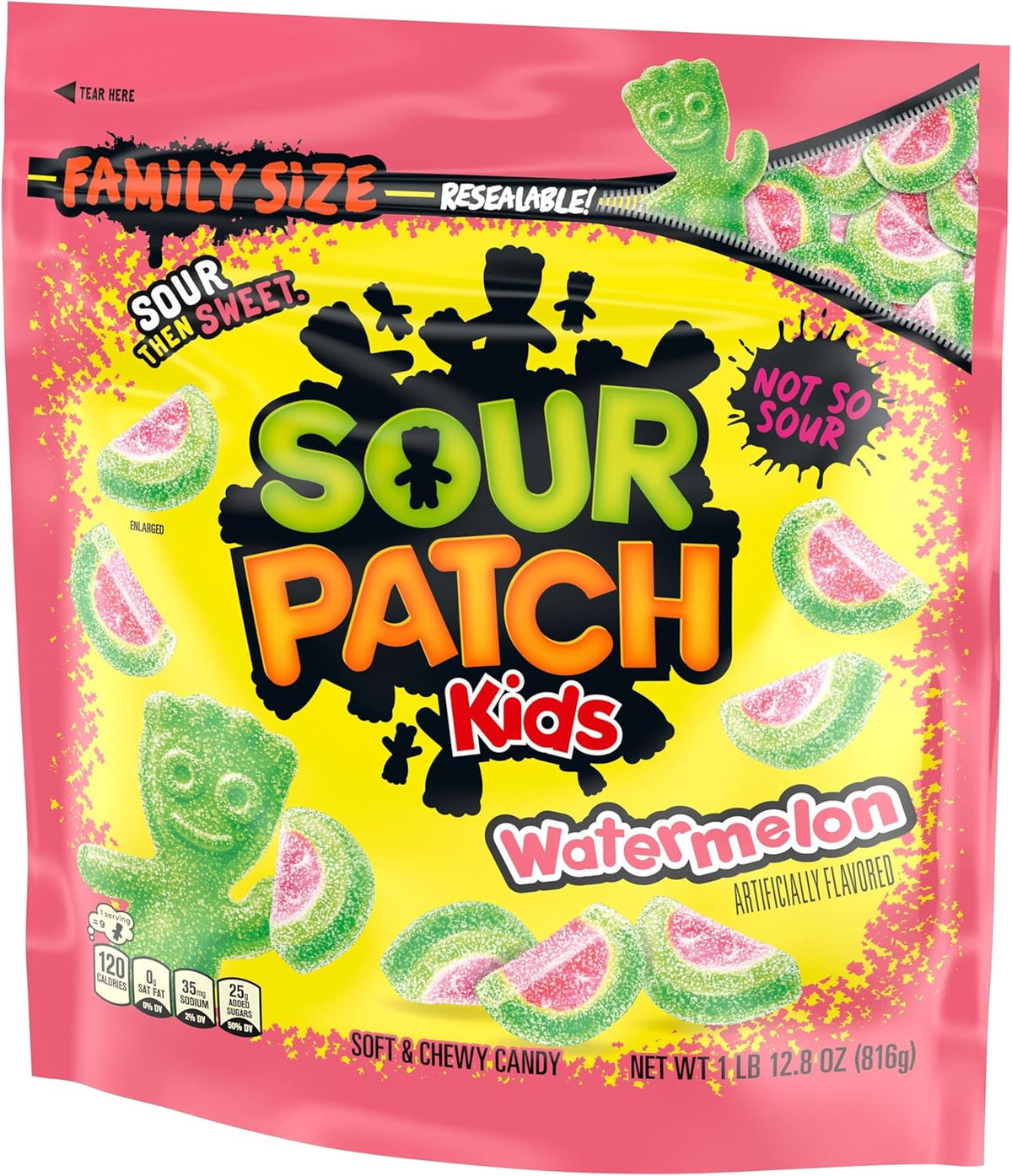 SOUR PATCH KIDS Watermelon Soft & Chewy Gummy Candy, Family Size, Bulk Candy, 1.8 lb - Image 12