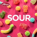 Albanese imported USA sour mini gummi worms texture and colors