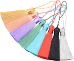 Makhry 6.28 inch silky tassels front view multi color craft accessory