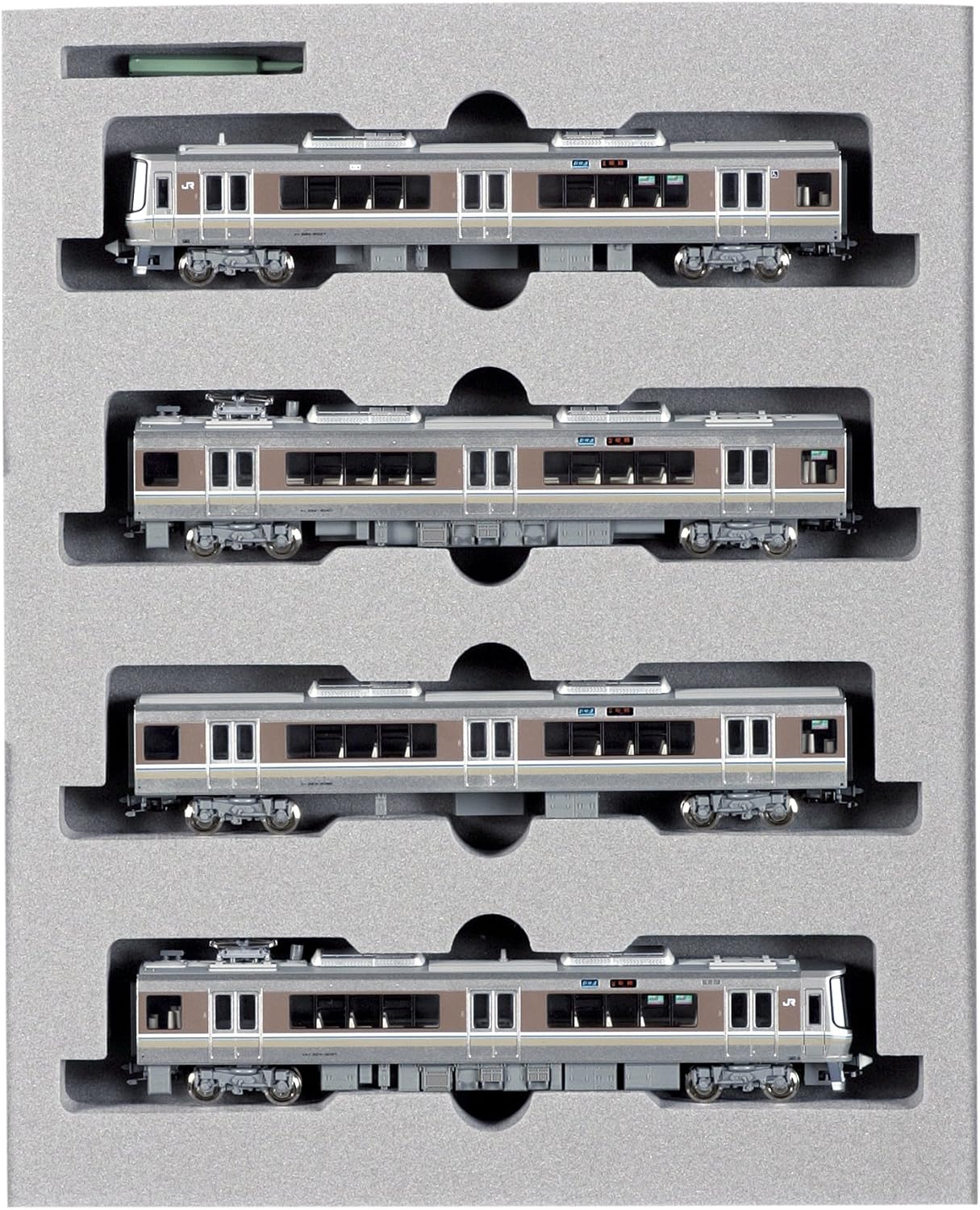 Kato 10-537 223-2000 train set front view in packaging.