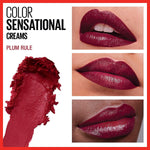 Close up of Maybelline Plum Rule lipstick color swatch