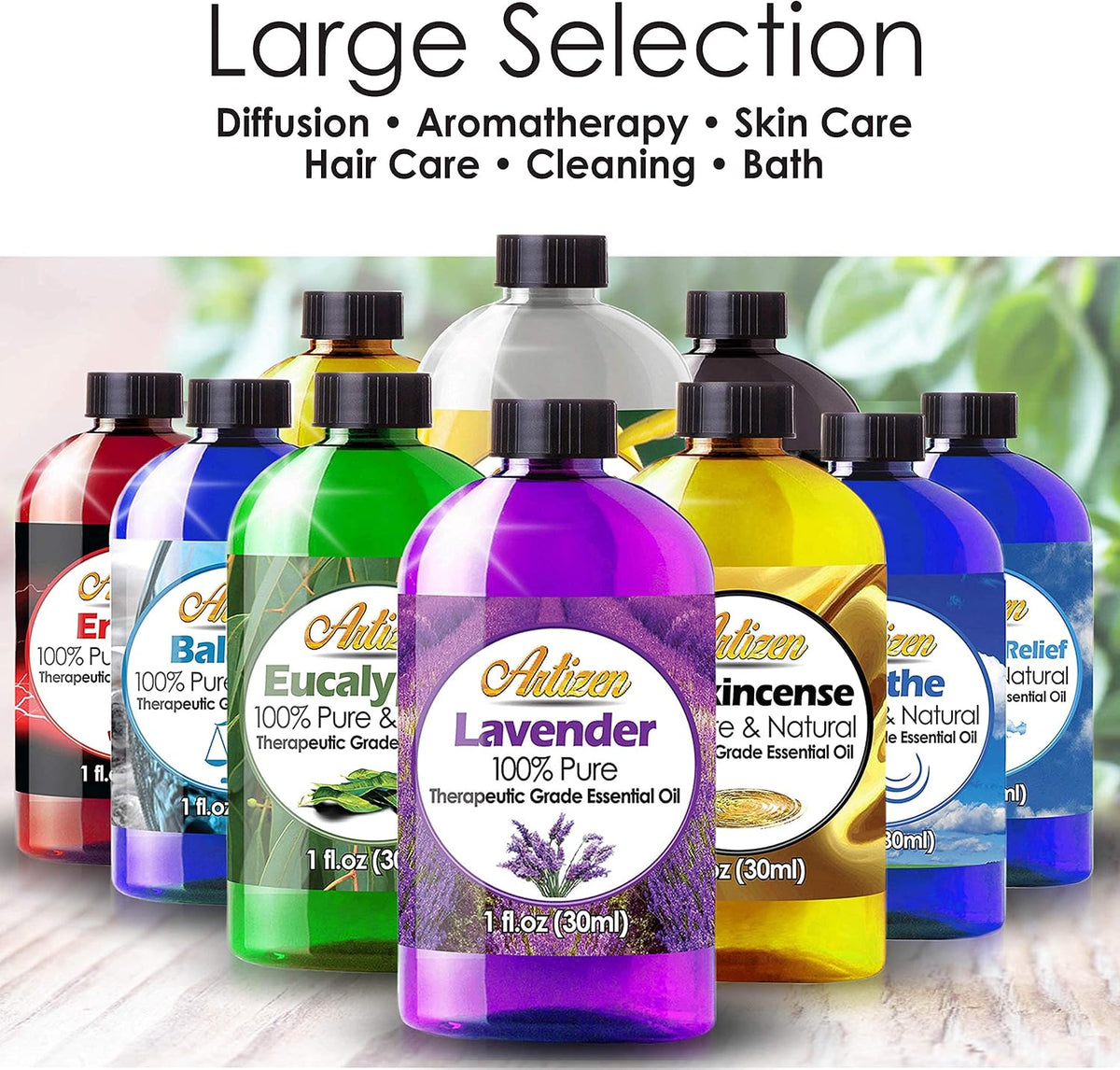 Artizen clary sage essential oil size comparison