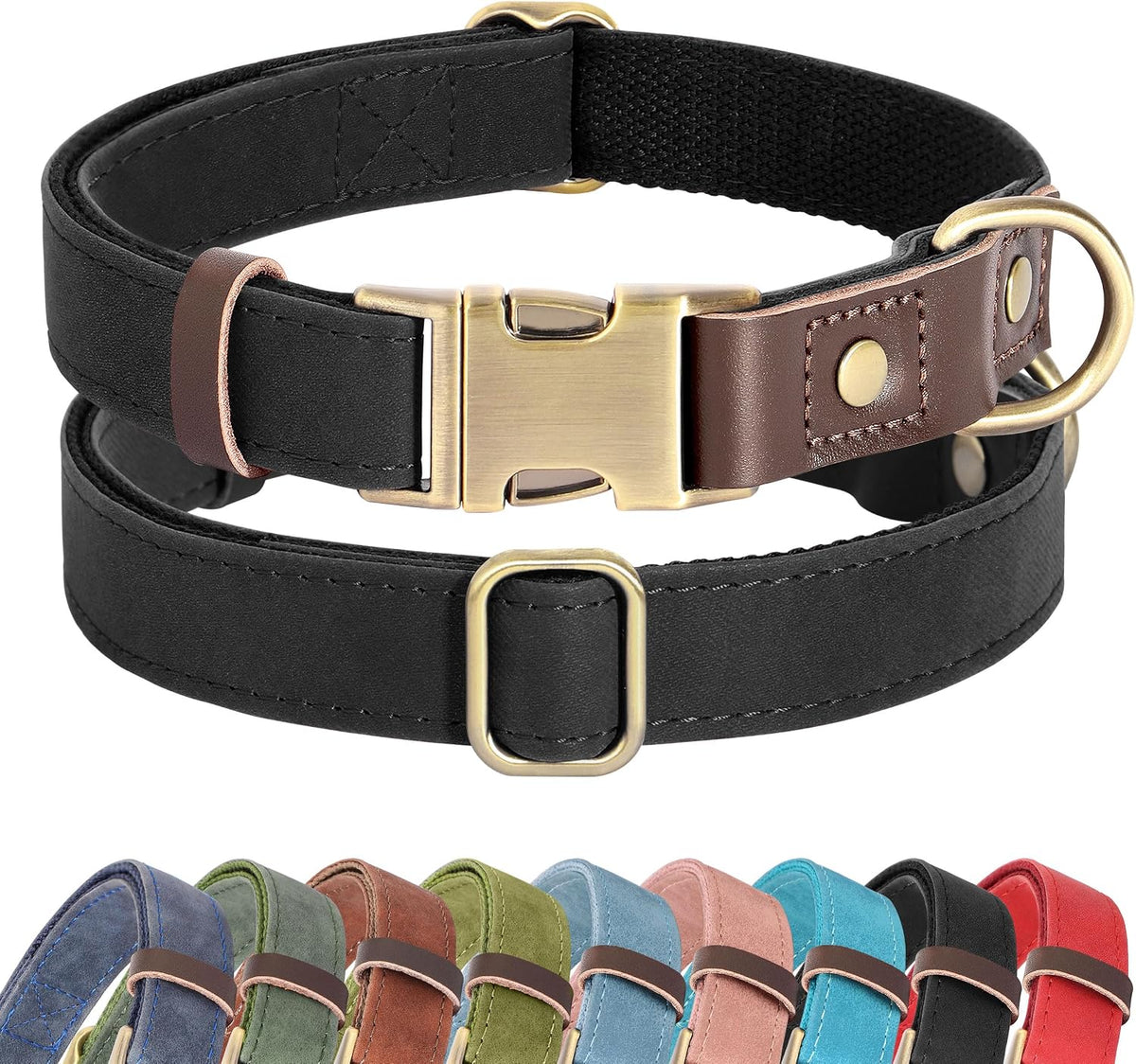 Didog Soft PU Leather Dog Collars for Small Dogs,Classic Adjustable Dog Collars with Quick Release Metal Buckle,Easy Clean and Comfortable with Nylon Lining,Green,S Neck 11-15" - Image 13