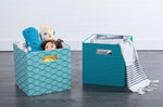 DII solid teal storage box close up fabric texture