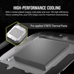 Corsair XC7 RGB Elite LCD CPU Water Block white housing angle view