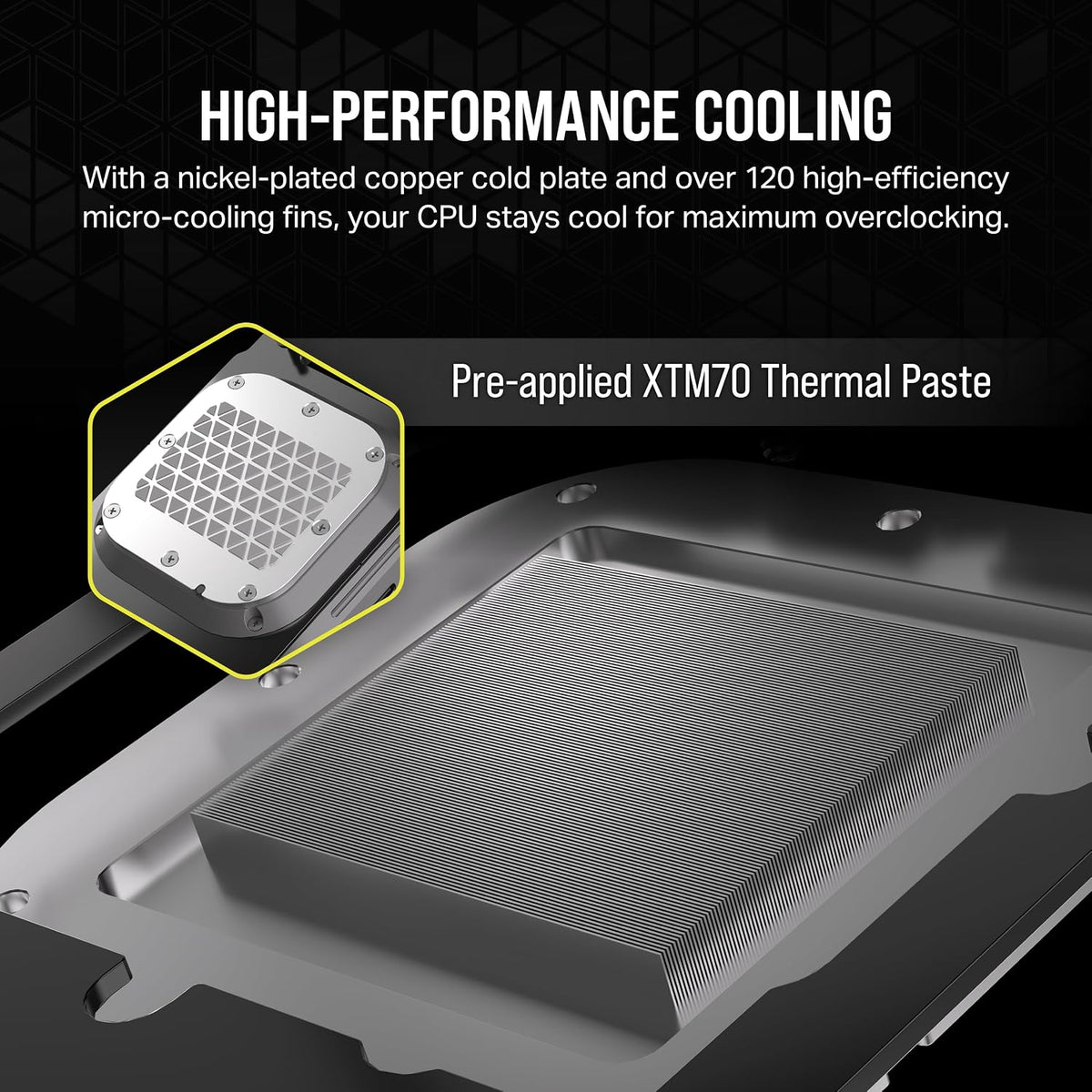 Corsair XC7 RGB Elite LCD CPU Water Block white housing angle view