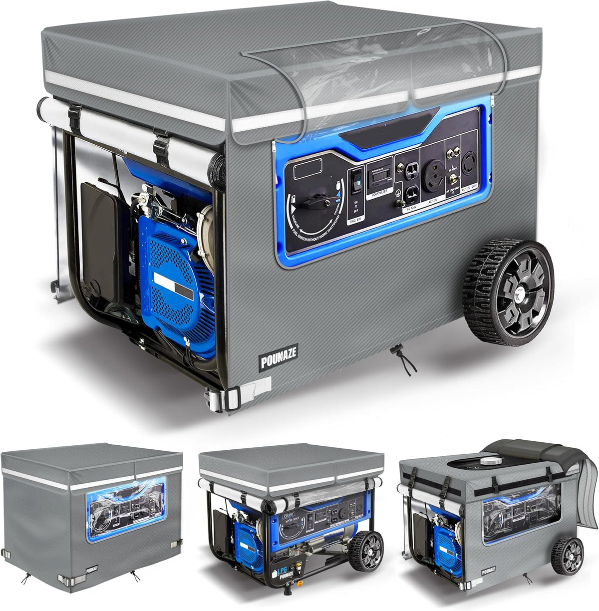 Pounaze weather resistant generator cover installed