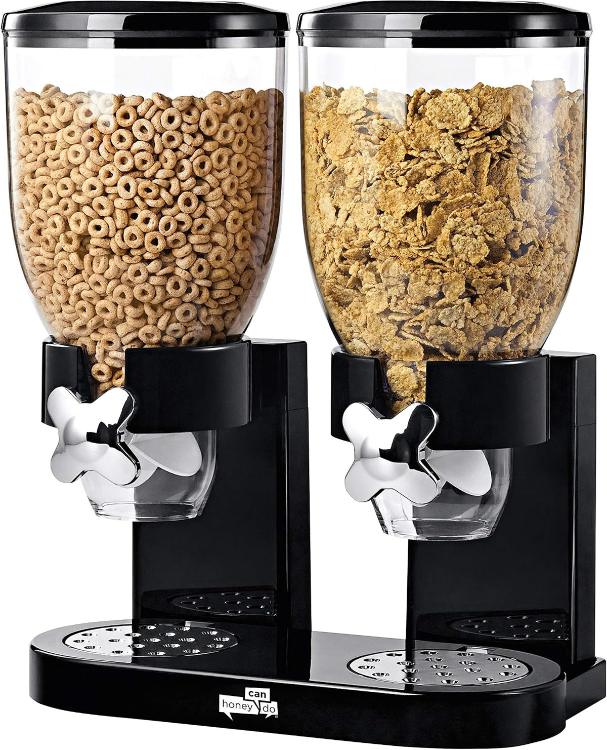 Zevro dual dry food dispenser front view countertop organizer