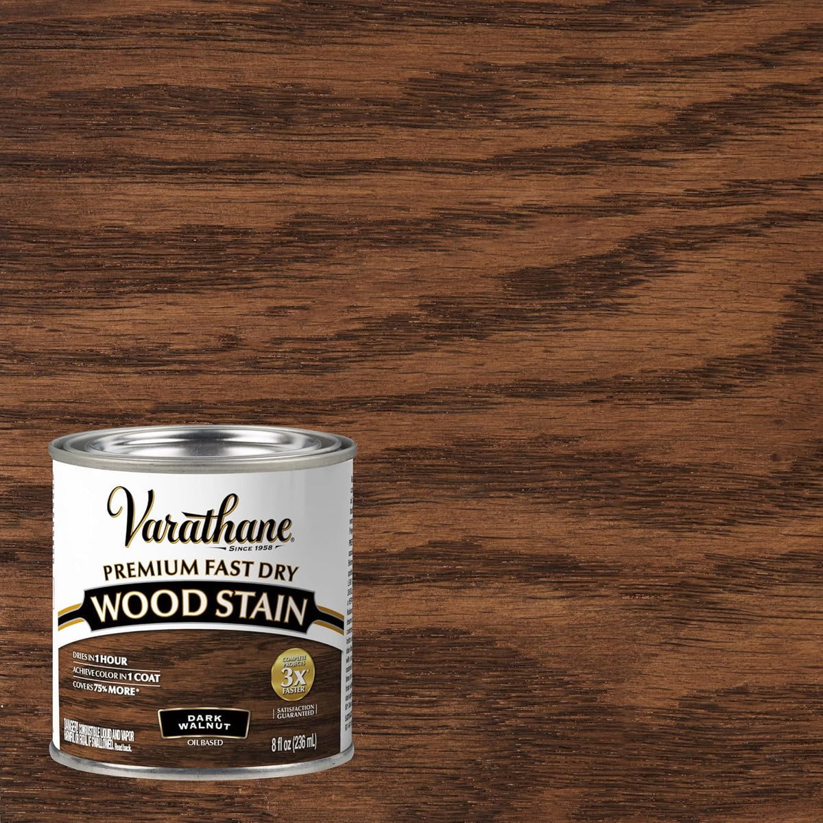 Varathane Dark Walnut wood stain label detail