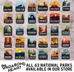 Vagabond Heart Mount Rainier iron on badge angled view highlighting texture