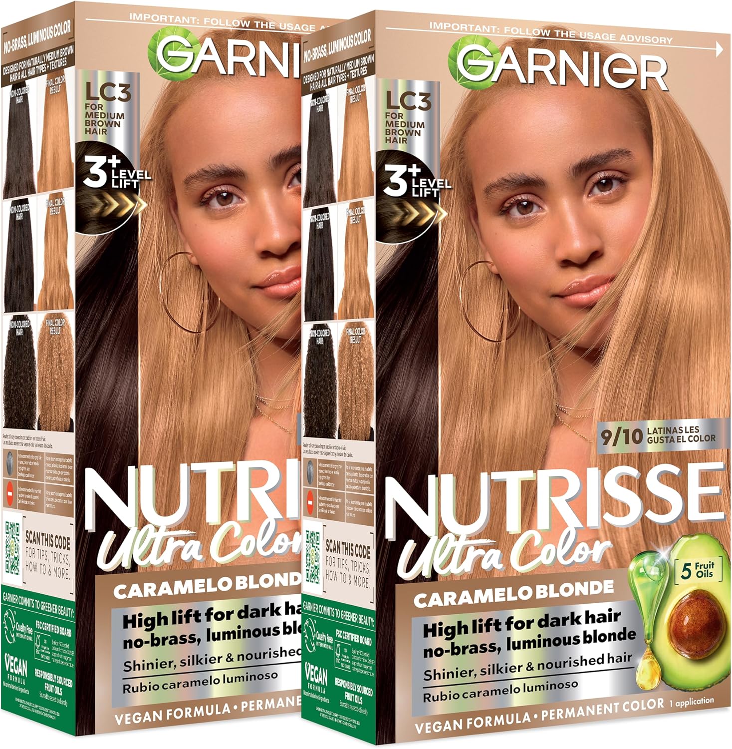 Garnier Nutrisse Ultra Color LC3 Hi-Lift Blonde Tres Leches front box view buy online