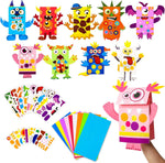 Watinc 9 pack monster hand puppet craft kit front view