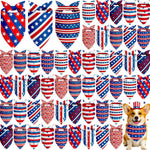 Weewooday 50 Pcs 4th of July Dog Bandanas Bulk for Patriotic American Striped Star Red White and Blue Independence Day Flag Scarf for Small Medium Large Outfit(Striped Star, 31.5 x 21.7 X21.7 Inch) - Image 15