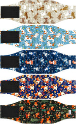 Grecle high absorbing male dog diaper wraps arranged neatly to show fabric quality