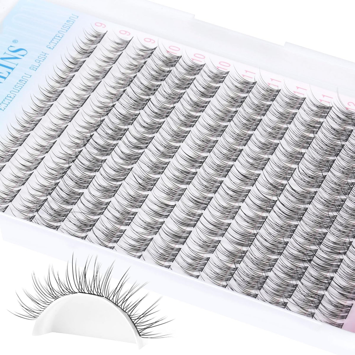 Natural Lash Extension Kit Wispy Lash Clusters Kit 168Pcs Eyelash Extension Kit 9-12MM Eyelash Clusters Lashes Individual Kit with Remover for Lash Extension, Bond and Seal and Tweezers by TNFVLONEINS - Image 7