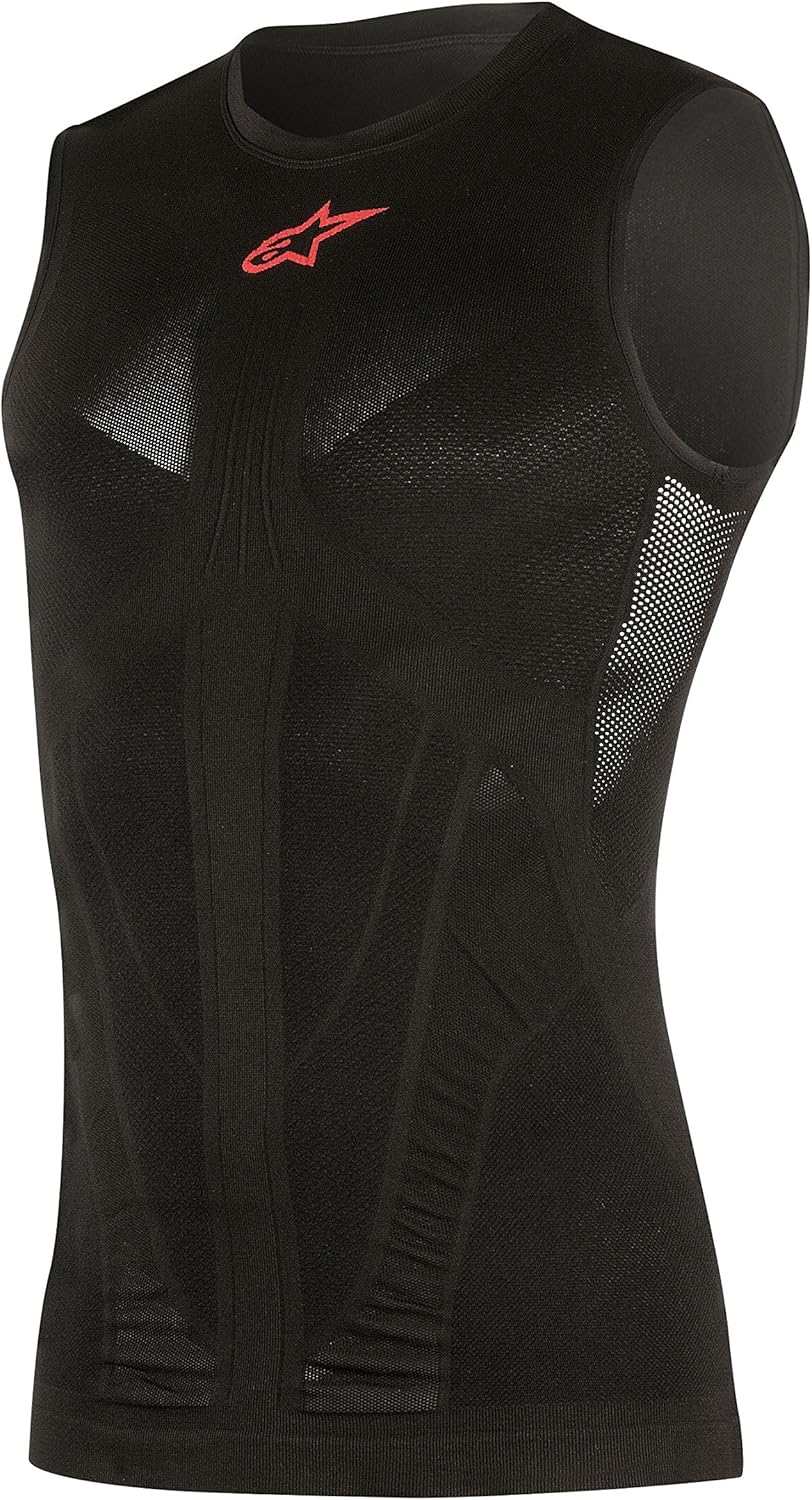 Alpinestars Tech Tank Summer Apparel front view black motorcycle base layer