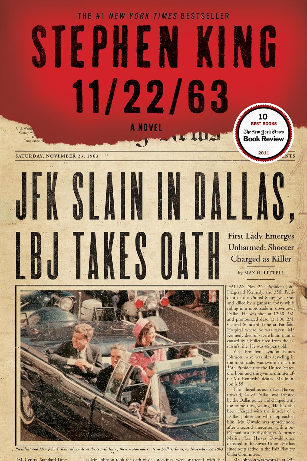 Stephen King 11/22/63 paperback novel front cover view