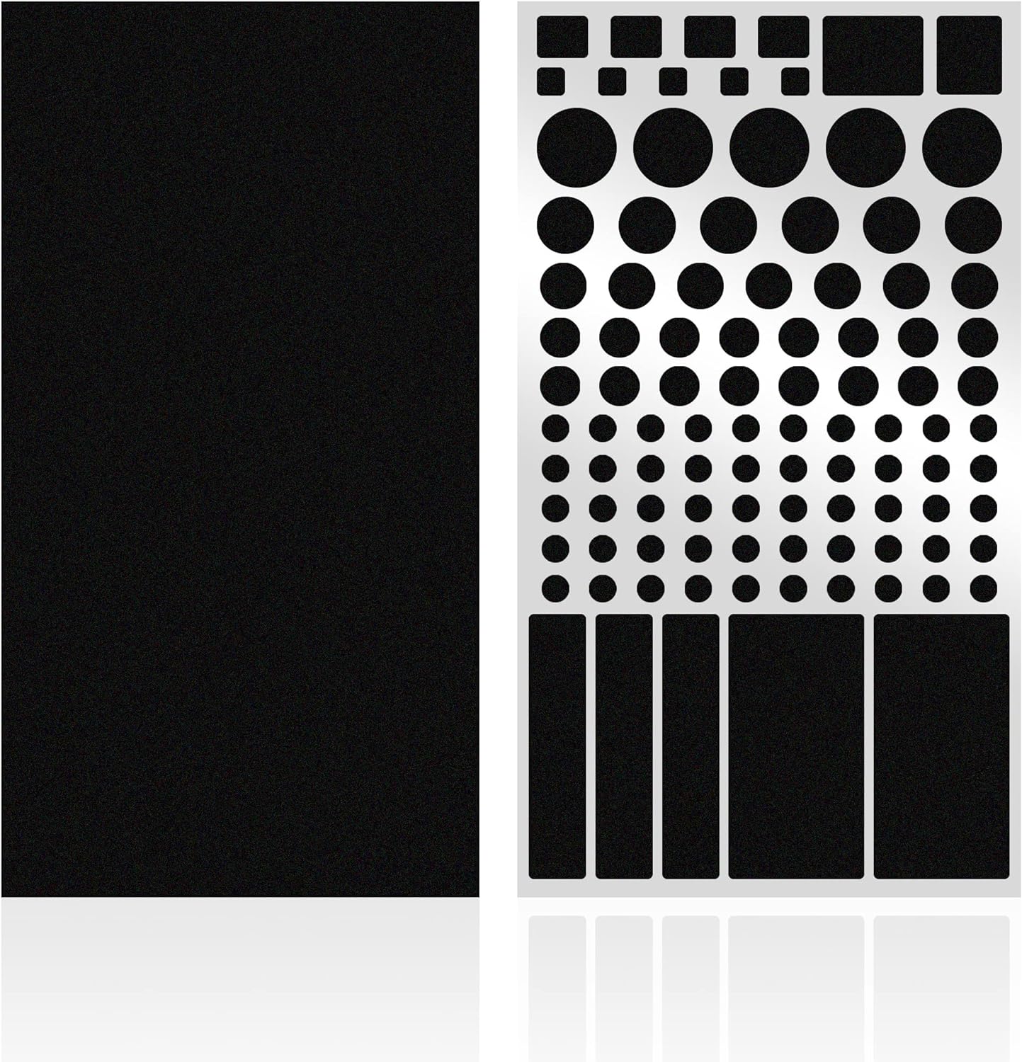 FLANCCI LED light blocking stickers front packaging view showing pre-cut adhesive shapes for electronic dimming.