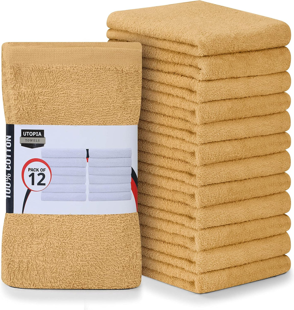 Utopia Towels Kitchen Bar Mops, Pack of 12, 16x19 in, 100% Cotton, Black | Multi-Purpose Cleaning Cloths for Home & Kitchen Bars - Super Absorbent, Soft, Durable, Lint-Free, Machine Washable - Image 13