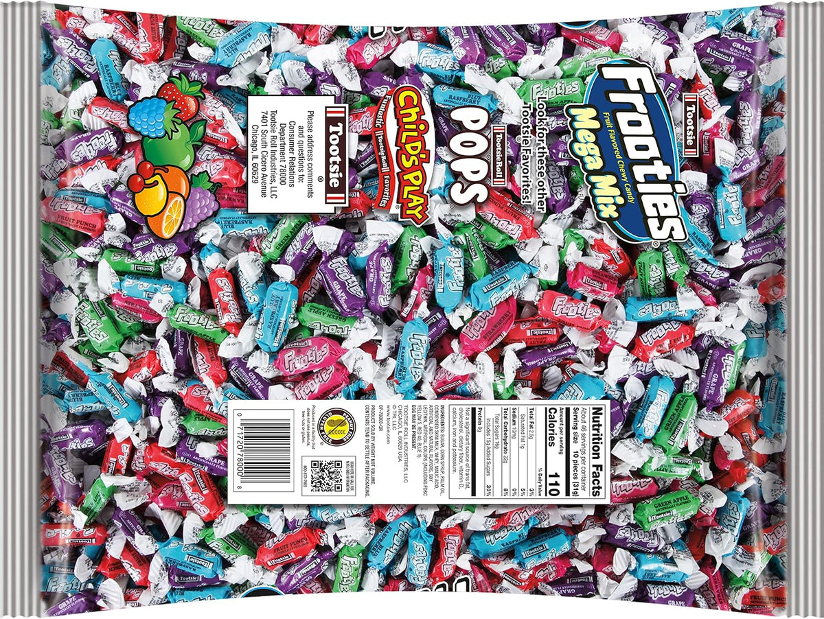 Individually wrapped Frooties sweets in 450 piece bulk packaging