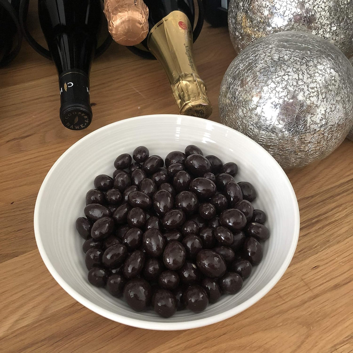 Premium dark chocolate raisins snack packaging