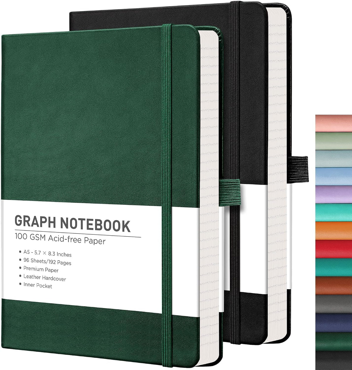 RETTACY graph grid paper notebook front view