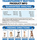 Close up of Planopaws non GMO omega 3 supplement for canine heart and brain health.