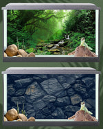 Breling double sided terrarium poster setup including the included nano glue adhesive pack.