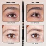 Dual ended brow liner showing grooming spoolie brush end