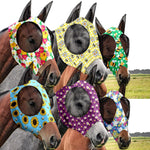 Chunful 6 Pcs Horse Fly Masks with Ears Smooth and Comfortable Mesh Fly Mask Elasticity Breathability UV Protection Horse Face Covering for Riding Supplies(Tie Dye,Large) - Image 12