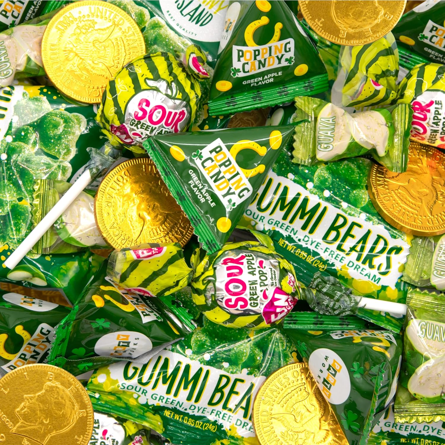 LAETAFOOD St Patrick's Day candy assortment two pound bag front view for party favors