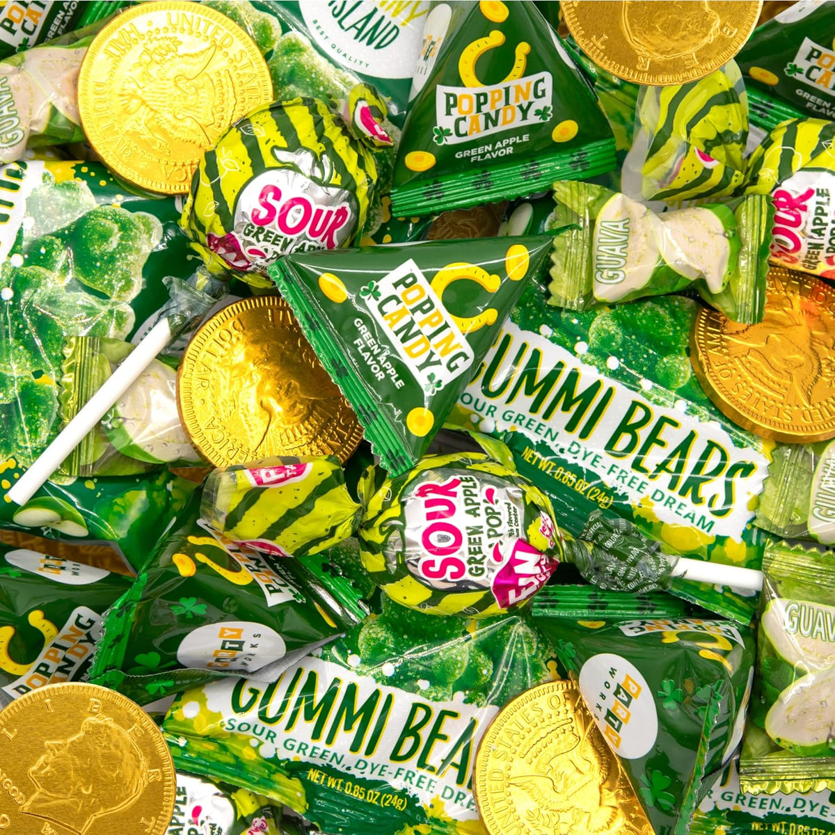 LAETAFOOD St Patrick's Day candy assortment two pound bag front view for party favors