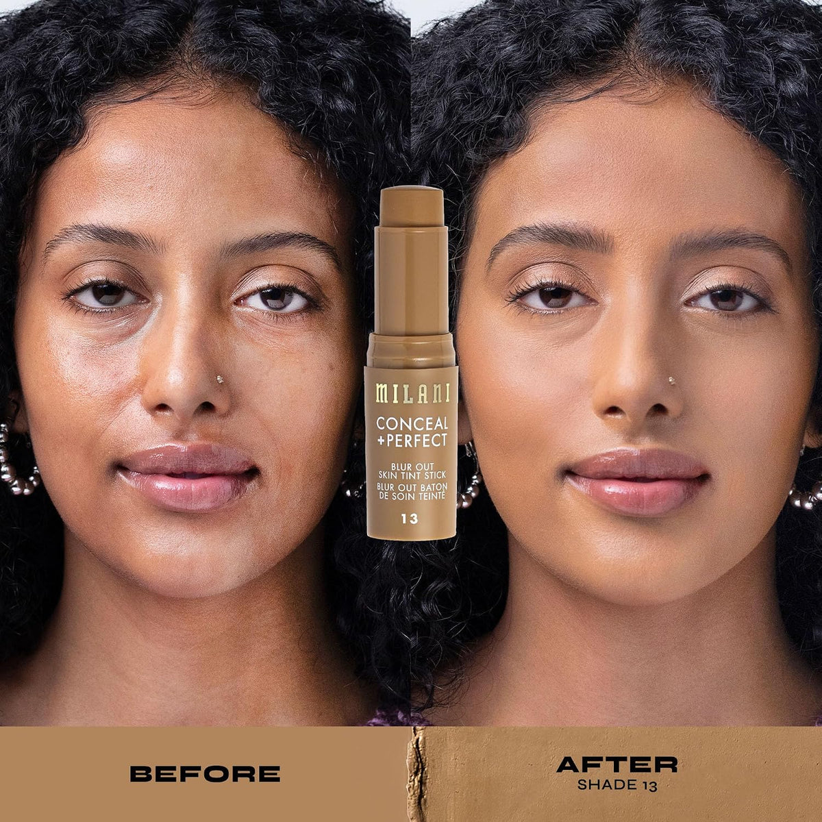Milani Conceal + Perfect Blur Out Skin Tint Stick - Light to Medium Coverage Tinted Moisturizer Stick with Vitamin C & E - Soft Matte, Pore Blurring Natural Finish 13-Tan Yellow - Image 5