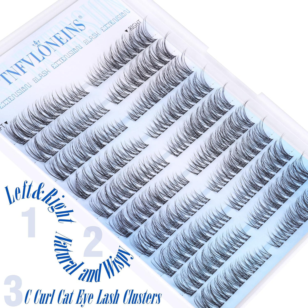 Natural Lash Clusters Wispy Cluster Eyelash Extensions Left&Right Cluster Lashes C Curl Individual Lashes Extension DIY Natural Eye Lash Clusters by TNFVLONEINS - Image 3