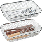 Utensil Drying Rack, 2 Pack Utensils Holder Dishwasher Silverware Basket | Compact Dish Rack, Kitchen Counter Drainer, Chopsticks, Spoons, Forks, Knifes Drainer Organizer - Image 10
