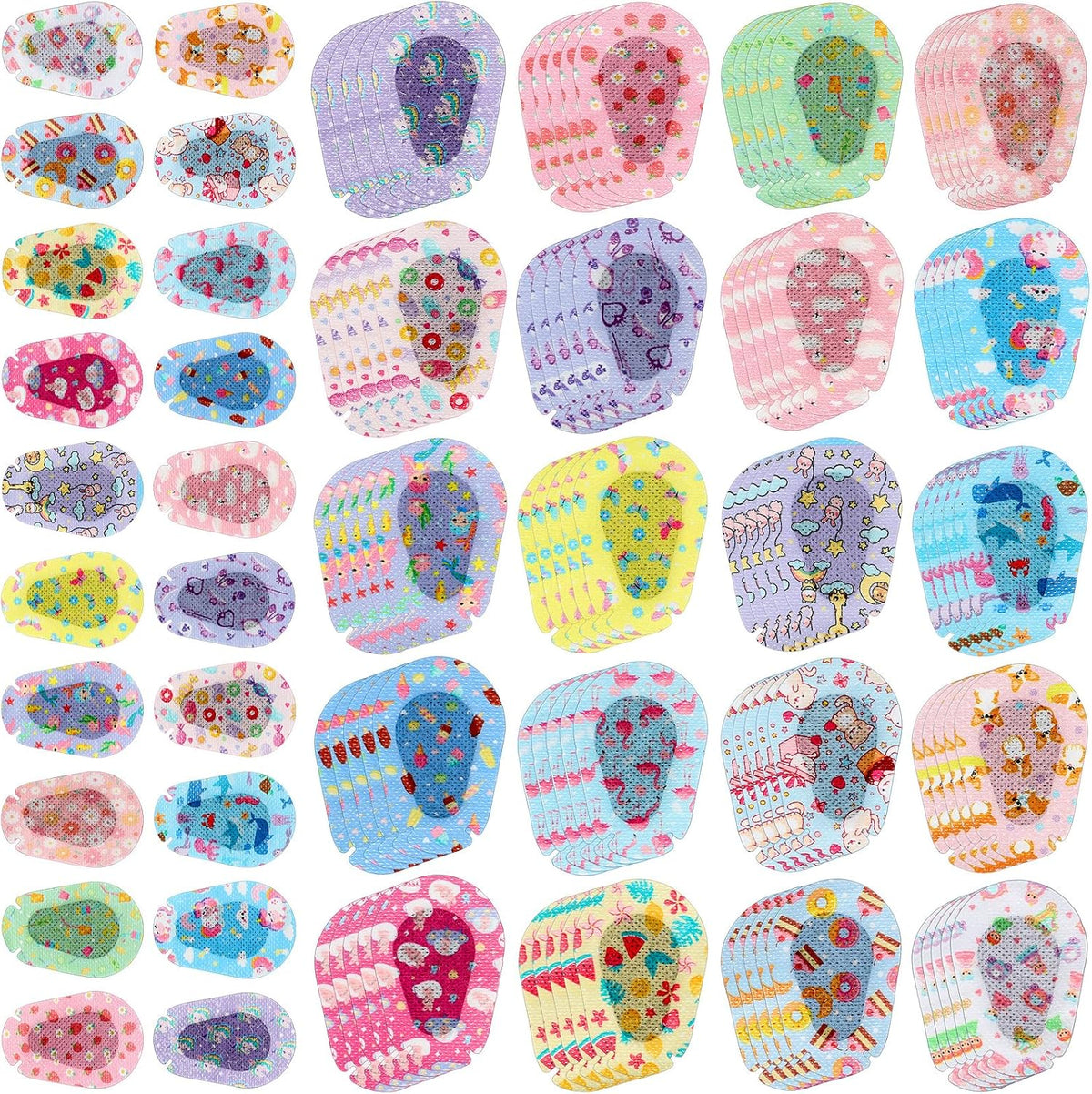 Copkim adhesive eye patches for kids front view showing cute colorful cartoon designs pack