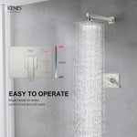 Kenes brushed nickel shower arm and flange wall mounted hardware