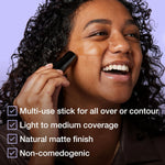 Close up of Maybelline matte finish foundation stick texture