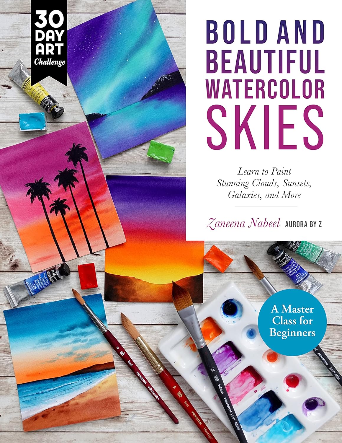 Bold and Beautiful Watercolor Skies: Learn to Paint Stunning Clouds, Sunsets, Galaxies, and More - A Master Class for Beginners (30 Day Art Challenge) - Image 1